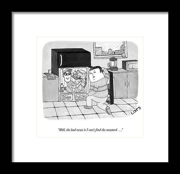 A24694 Framed Print featuring the drawing I Can't Find The Mustard by Lars Kenseth