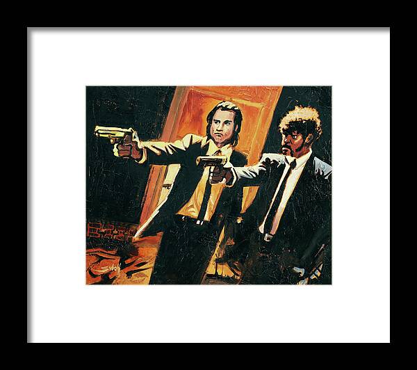 Pulp Framed Print featuring the painting I Double Dare You by Sv Bell