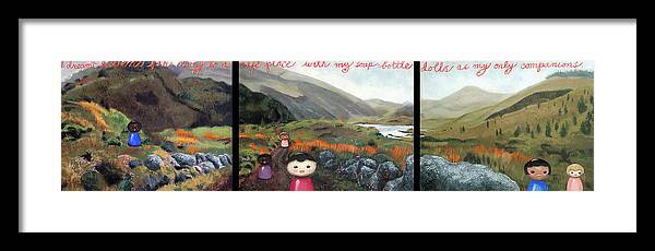 Dolls Framed Print featuring the painting I Dreamt I Went Far Away by Pauline Lim