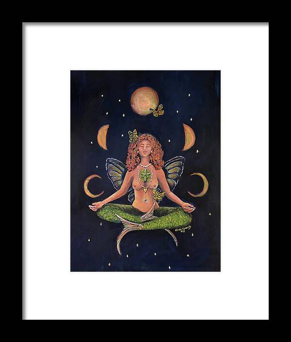 Heart Chakra Framed Print featuring the painting I Face My Shadows With an Open Heart by Linda Queally
