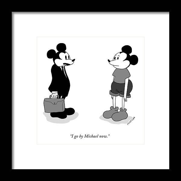 I Go By Michael Now. Framed Print featuring the drawing I Go By Michael Now by Matilda Borgstrom