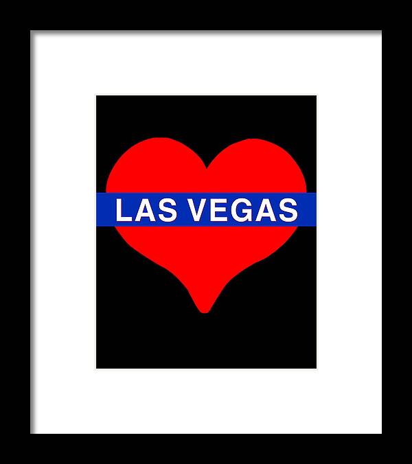 Funny Framed Print featuring the digital art I Love Las Vegas by Flippin Sweet Gear