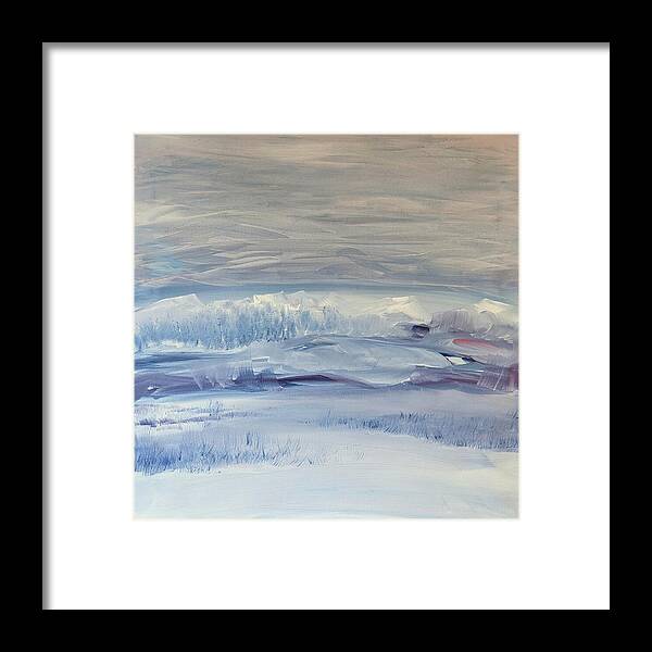 Cool Colors Framed Print featuring the painting I Miss the Snow by Tammy Nara