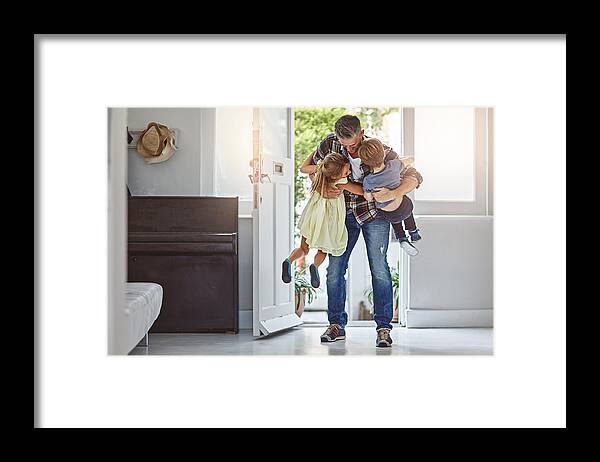 Men Framed Print featuring the photograph I missed you guys so much! by Gradyreese