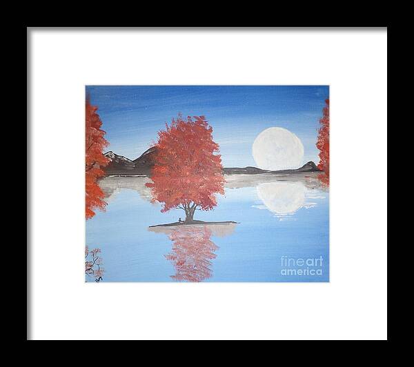 Moon Framed Print featuring the painting I See Red Painting # 72 by Donald Northup