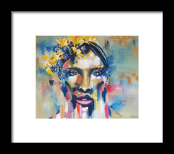 African Artist Framed Print featuring the painting I See You by Kowie Theron