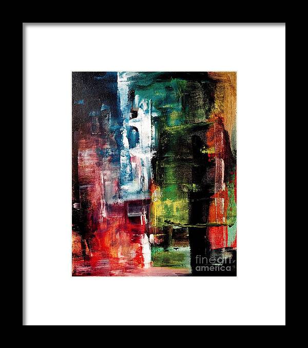 Contemporary Art Framed Print featuring the painting I stand silent observing them by Jeremiah Ray