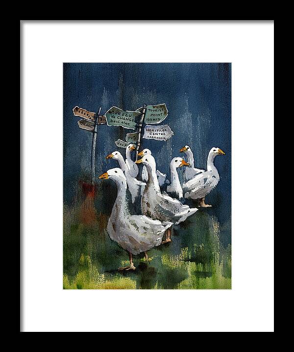 Framed Print featuring the painting I want te go to the PUB by Val Byrne