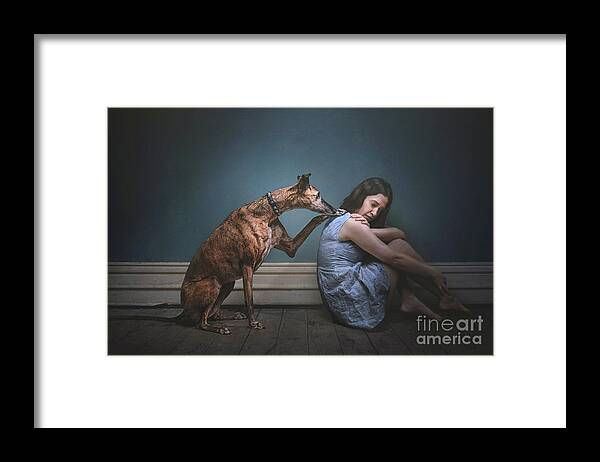 Dog Framed Print featuring the photograph I wish I could show you, the astonishing light of your own being by Travis Patenaude