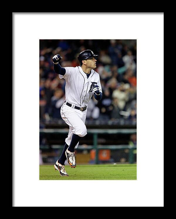 People Framed Print featuring the photograph Ian Kinsler and Anthony Gose by Duane Burleson