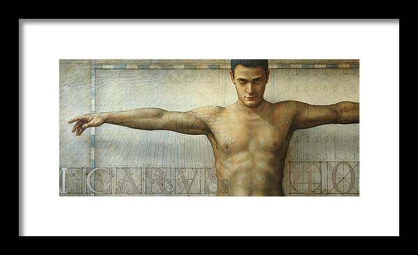 Icarus Framed Print featuring the painting Icarus 4.0 by Jose Luis Munoz Luque