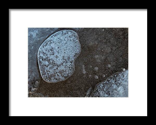 Bubbles Framed Print featuring the photograph Ice Abstract With Bubbles by Karen Rispin