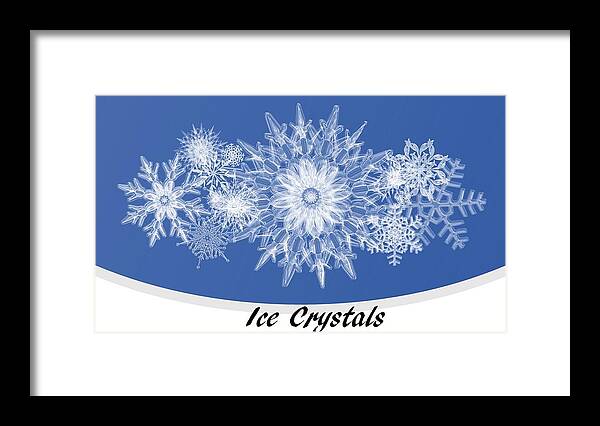Ice Framed Print featuring the mixed media Ice Crystals Blue by Nancy Ayanna Wyatt