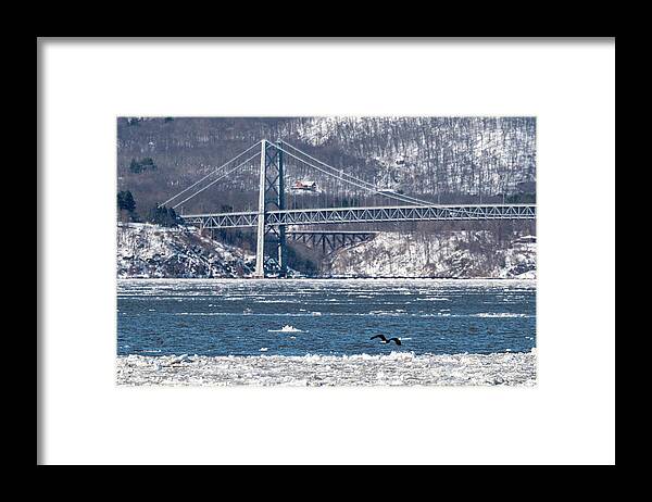 Bear Mountain Bridge Framed Print featuring the photograph Ice Floe by Kevin Suttlehan