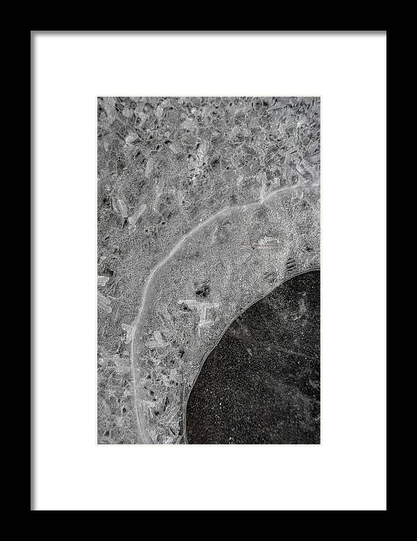 Abstract Framed Print featuring the photograph Ice Texture by Karen Rispin