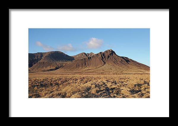 Iceland Framed Print featuring the photograph Iceland Brown Mountain by William Kennedy