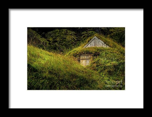 Iceland Framed Print featuring the photograph Iceland Farm Turf Building by M G Whittingham