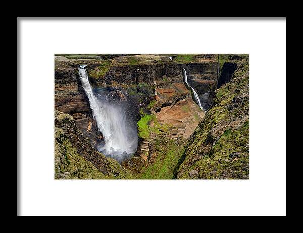 Iceland Framed Print featuring the photograph Iceland - Haifoss by Olivier Parent