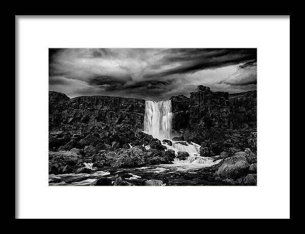 Iceland Framed Print featuring the photograph Iceland Waterfall II by Jon Glaser