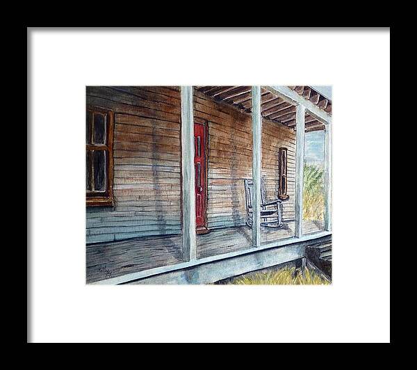 Porch Framed Print featuring the painting If This Old Porch Could Talk by Kelly Mills