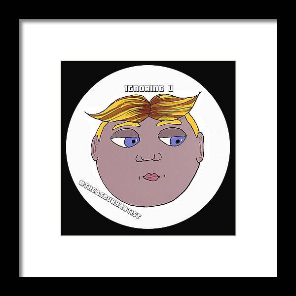 Tillie Framed Print featuring the drawing Ignoring u Tillie by Patricia Arroyo