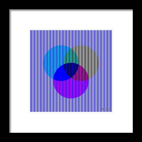 Optical Illusion Framed Print featuring the mixed media Illusory Color Mixing - No Yellow by Gianni Sarcone