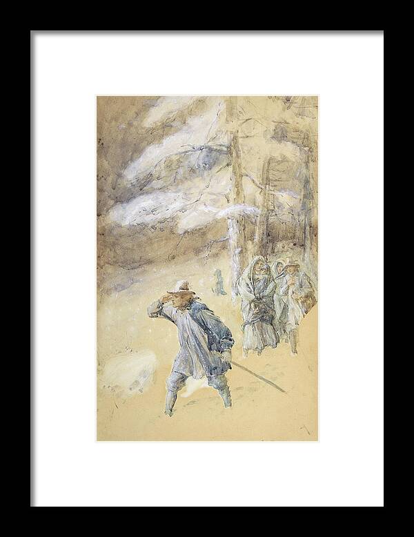 Christmas Framed Print featuring the drawing Illustration 4 for Little Peter A Christmas Morality for Children of Any Age by Charles Edmund Brock