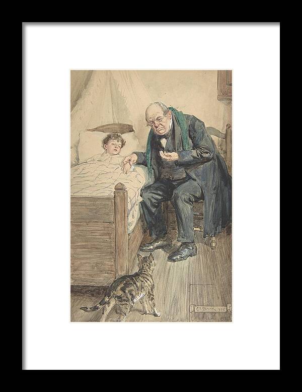 Illustration For Little Peter A Christmas Morality For Children Of Any Age Charles Edmund Brock (british Framed Print featuring the painting Illustration for Little Peter A Christmas Morality for Children of Any Age Charles Edmund Brock by Artistic Rifki
