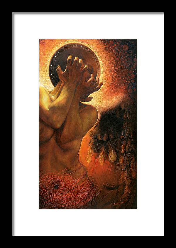 Angel Framed Print featuring the painting Im in the shadow of you by Graszka Paulska