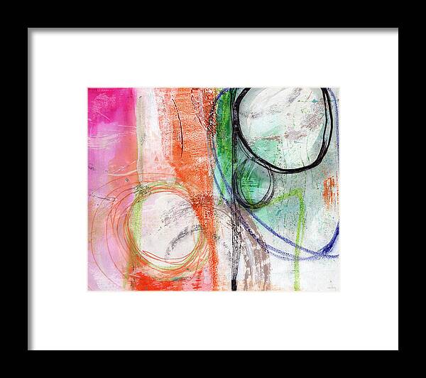 Abstract Framed Print featuring the painting Immersed by Linda Woods