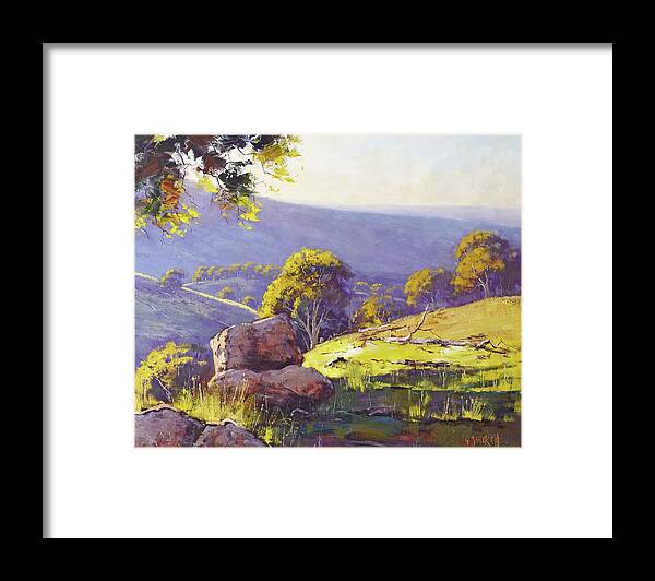 Nature Framed Print featuring the painting Impressionist Landscape Australia by Graham Gercken