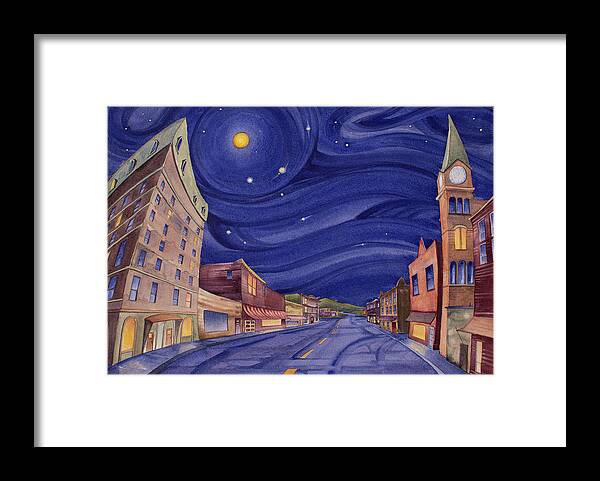 Butte Framed Print featuring the painting Impressions of Butte, Montana by Scott Kirby