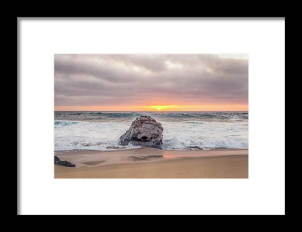 Sunset Framed Print featuring the photograph In Alignment At Garrapata State Beach by Joseph S Giacalone