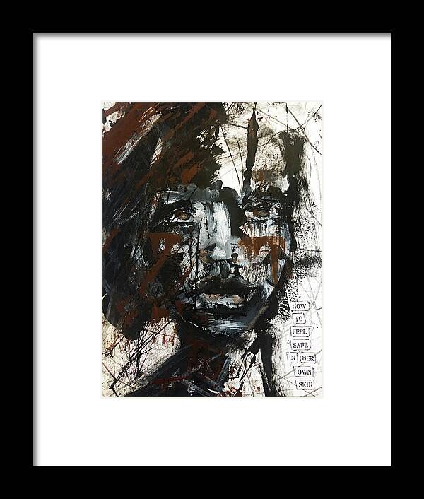 Inspire Framed Print featuring the mixed media In her skin by Lynn Colwell
