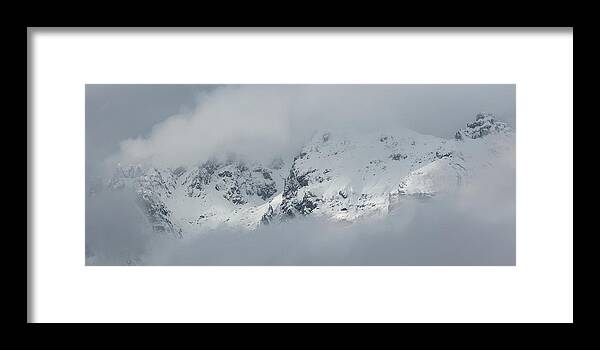 Mountain Landscape Framed Print featuring the photograph In the clouds - 12 - French Alps by Paul MAURICE