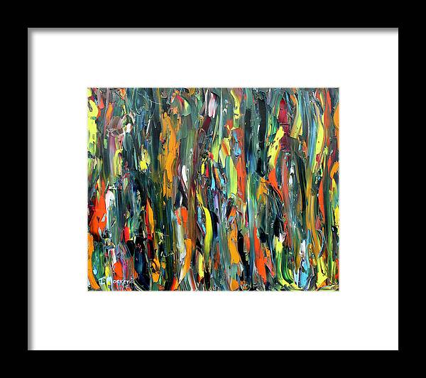 Abstract Framed Print featuring the painting In the Depths 3 by Teresa Moerer