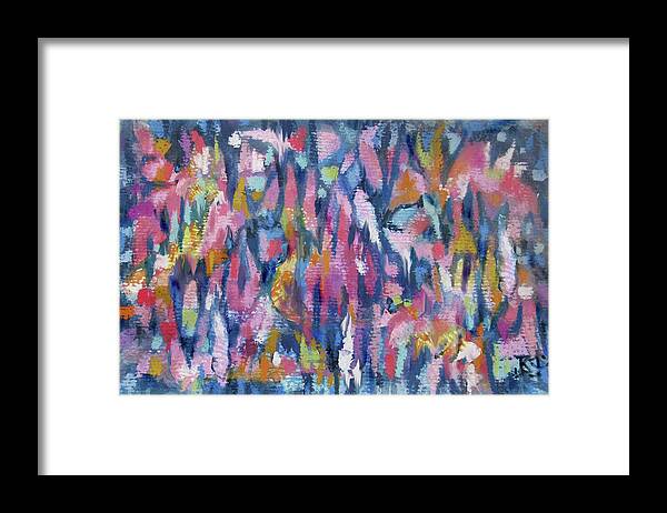 Colorful Abstract Framed Print featuring the painting In the Groove by Jean Batzell Fitzgerald