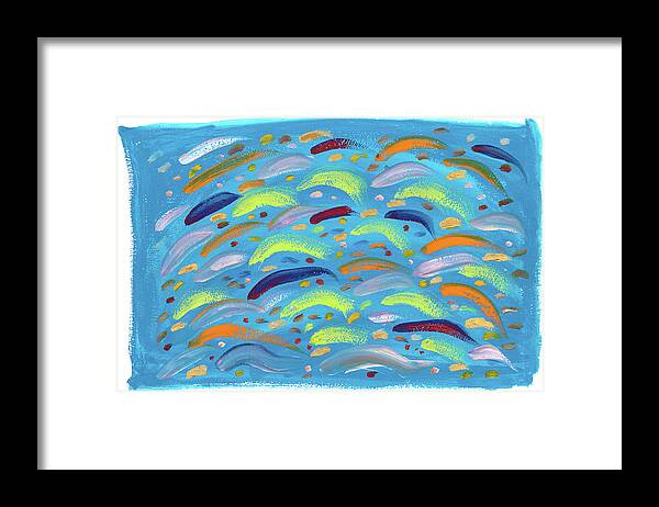 Fish Framed Print featuring the painting In The Swim by Bjorn Sjogren