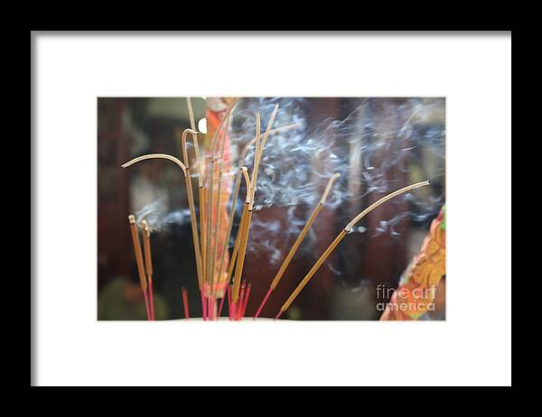 Incense Framed Print featuring the photograph Incense Burning Asia by Chuck Kuhn