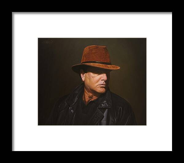 Portrait Framed Print featuring the painting Incognito by Gary Hernandez