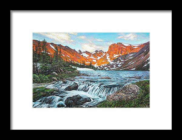 Colorado Framed Print featuring the painting Indian Peaks Wilderness by Aaron Spong