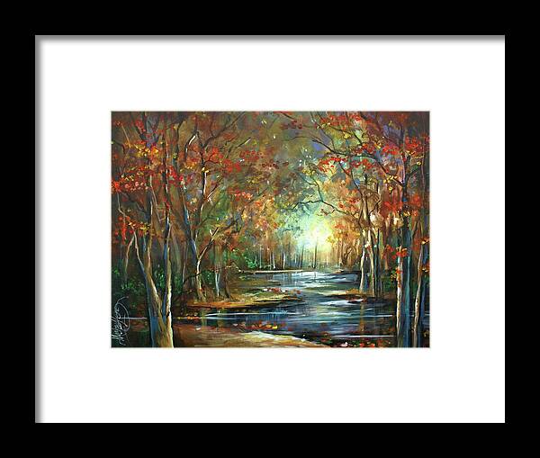 Landscape Framed Print featuring the painting Indian Summer by Michael Lang