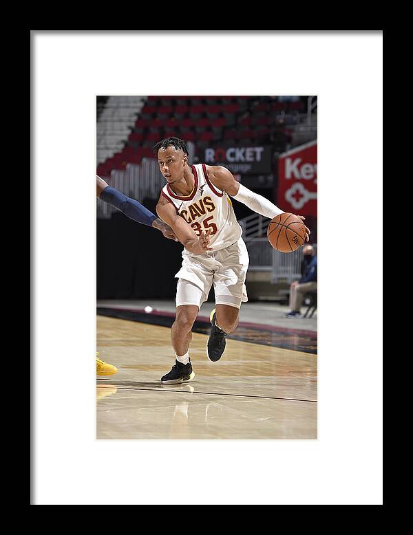 Isaac Okoro Framed Print featuring the photograph Indiana Pacers v Cleveland Cavaliers by David Liam Kyle