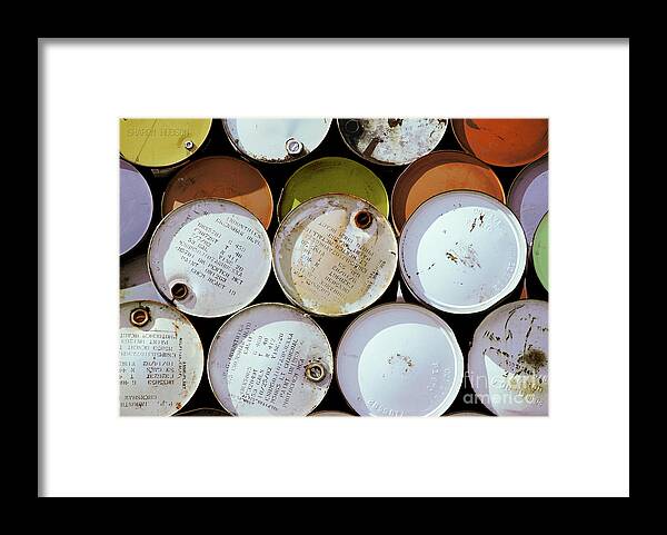Industrial Framed Print featuring the photograph industrial photography abstract - Industrial Drums by Sharon Hudson