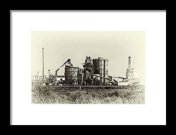 Industrial Framed Print featuring the photograph Industrial Plant Monochroe by Jeff Townsend