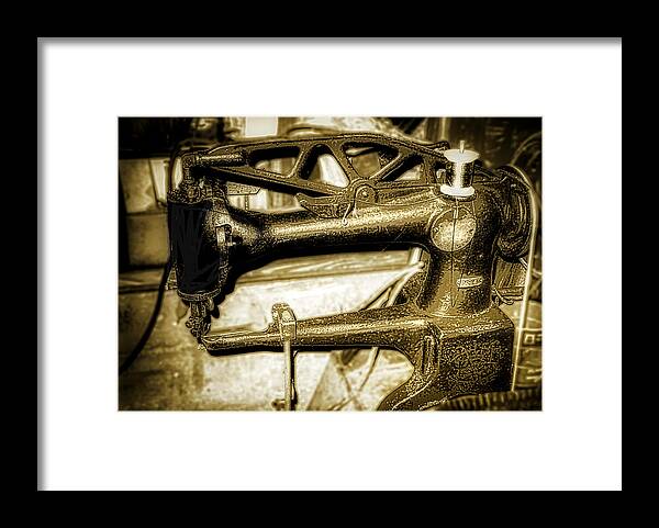 Old Sewing Machine Framed Print featuring the photograph Industrial Sewing Machine by Jim Signorelli