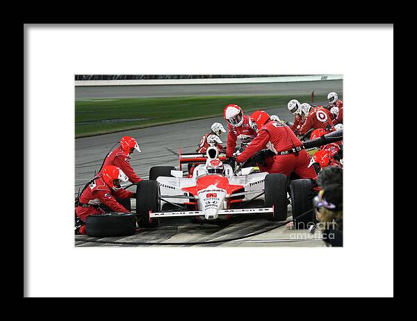 Champcar Framed Print featuring the photograph Ryan Brisco, Indycar Racing Ryan Brisco pit stop by Pete Klinger