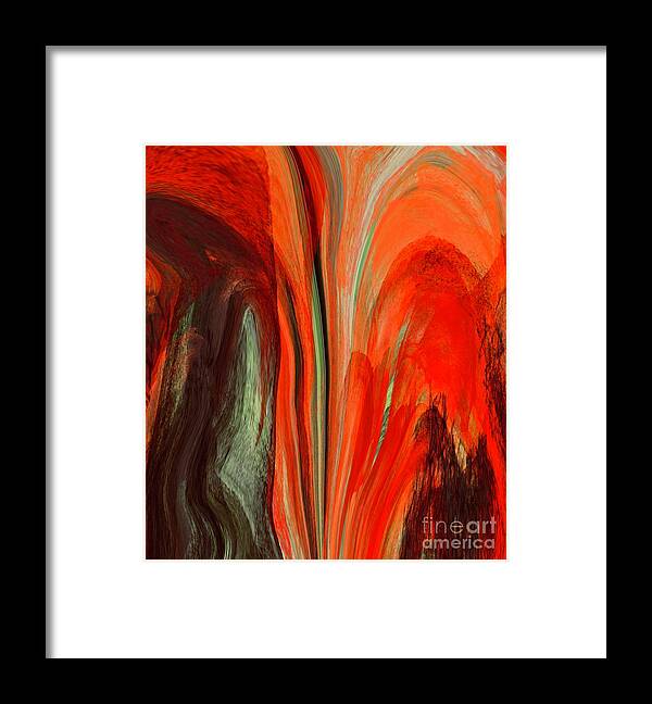 Vibrant Colourful Artwork Framed Print featuring the digital art Inferno by Elaine Hayward