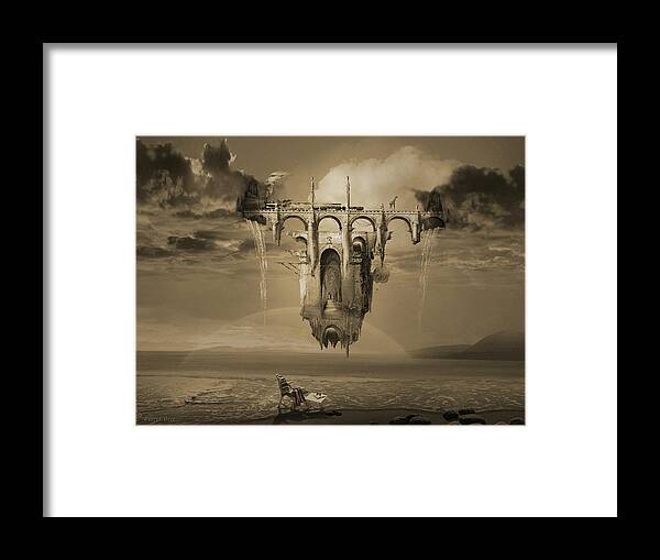 Surreal Visionary Contemporary Surrealist Artist Modern Framed Print featuring the digital art Infinite Improbability Drive by George Grie