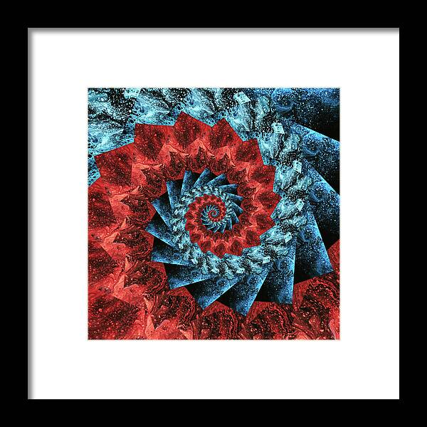 Symbol Framed Print featuring the digital art Infinity Tunnel Spiral Lava and Ice by Pelo Blanco Photo